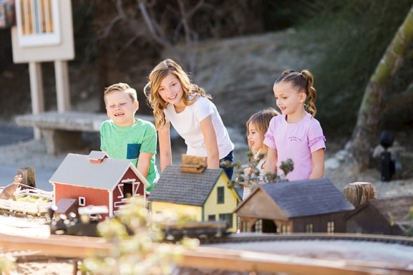 Immerse yourself in more than 3,300 feet of track laid for 8 different loops as train on the Bighorn Railroad come and go.  Click for more details.